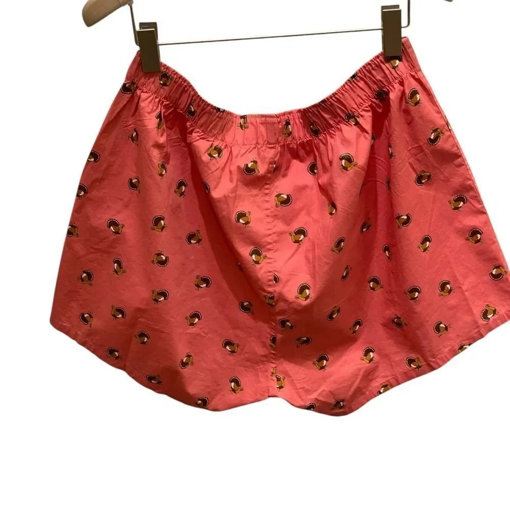 J. Crew Men’s Cotton Poplin Woven Boxer Briefs Turkey Graphic Print